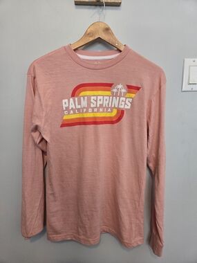 Palm Springs California Graphic Long Sleeve Tee - Dusty Rose